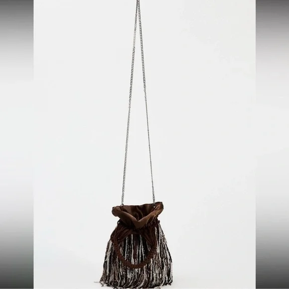 Brown Fringe Handbag - Picture 3 of 5